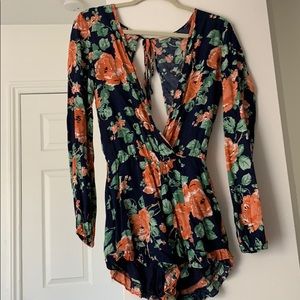 Floral Long Sleeve Romper